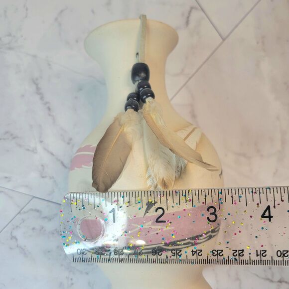 Vintage Native American pottery vase signed pink feather Little Violet 38 - Picture 8 of 8